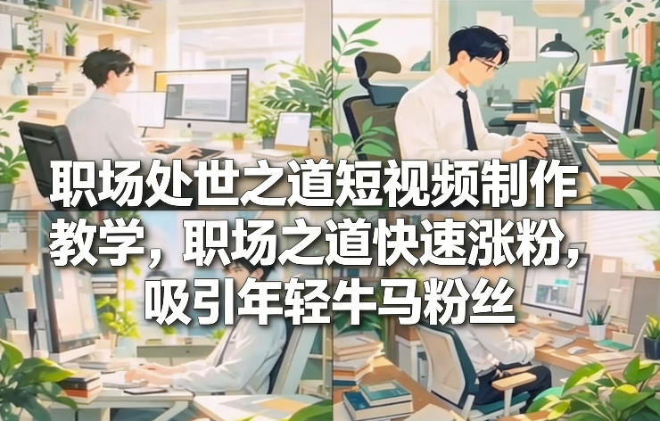 职场处世之道短视频制作教学，职场之道快速涨粉，吸引年轻牛马粉丝-AI学习资源网