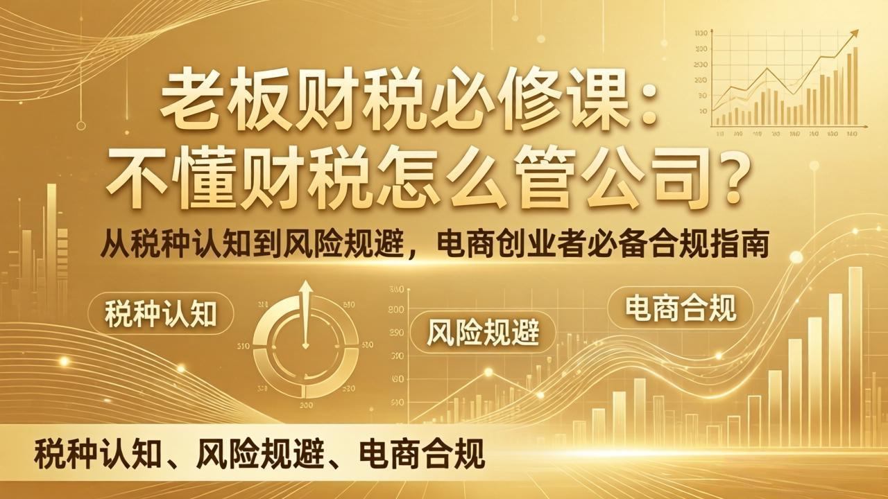 老板财税必修课：不懂财税怎么管公司？从税种认知到风险规避，电商创业者必备合规指南-AI学习资源网