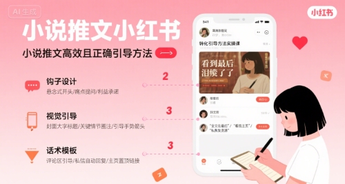 小说推文小红书高转化引导方法实操课，小说推文高效且正确引导方法-AI学习资源网