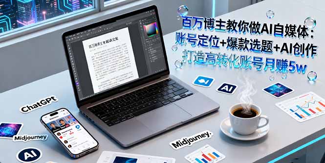 百万博主教你做AI自媒体：账号定位+爆款选题+AI创作 打造高转化账号月赚5w-AI学习资源网
