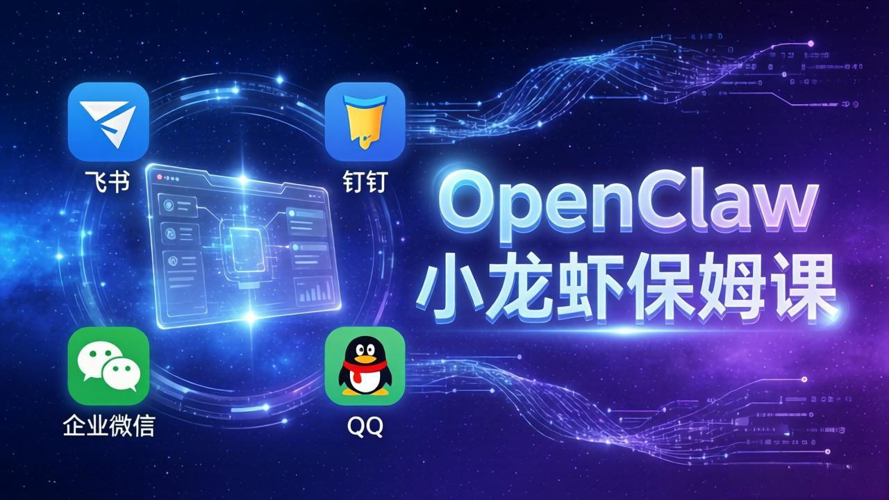 OpenClaw小龙虾保姆课： Windows/macOS/Linux/Docker全系统安装，飞书+钉钉+企业微信+QQ 全接入-AI学习资源网
