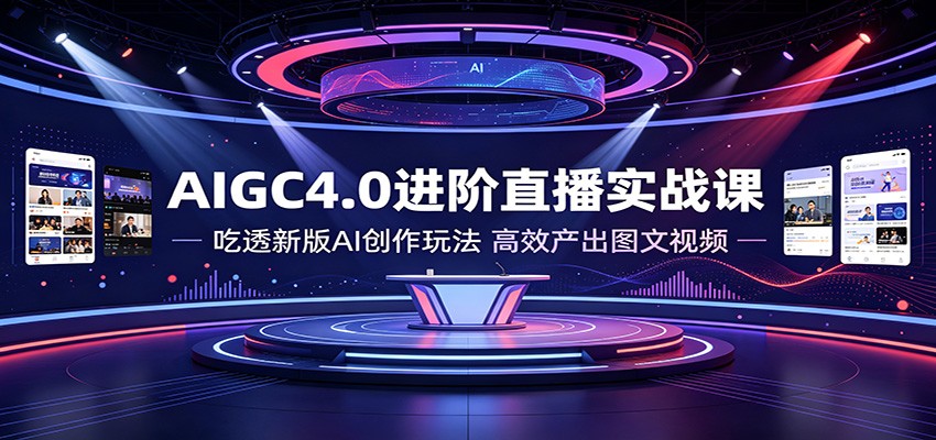 AIGC4.0进阶直播实战课：吃透新版AI创作玩法，高效产出图文视频-AI学习资源网