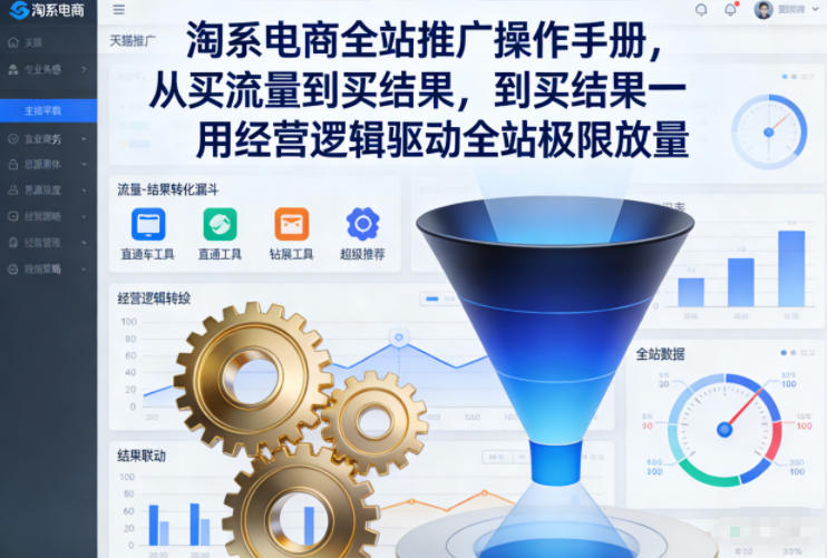 淘系电商全站推广操作手册，从买流量到买结果一用经营逻辑驱动全站极限放量-AI学习资源网