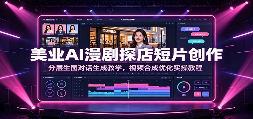美业AI漫剧探店短片创作:分层生图对话生成教学,视频合成优化实操教程-AI学习资源网