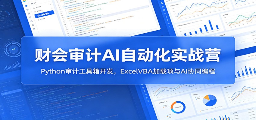 财会审计AI自动化实战营：Python审计工具箱开发，ExcelVBA加载项与AI协同编程-AI学习资源网