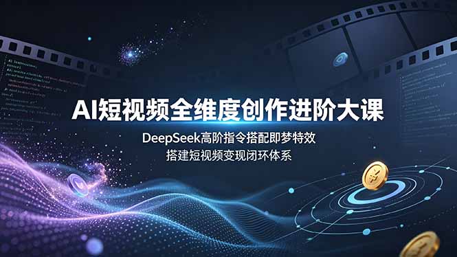 AI短视频全维度创作进阶大课，DeepSeek高阶指令搭配即梦特效，搭建短视频变现闭环体系-AI学习资源网