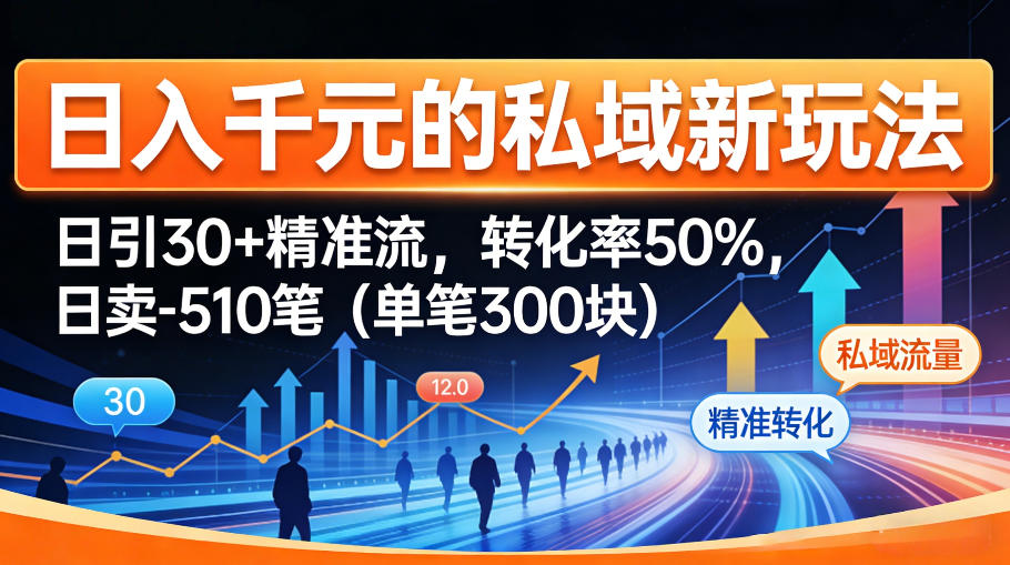 日入千米的私域新玩法：日引30＋精准流，转化率50%，日卖5-10笔(单笔300米)-AI学习资源网