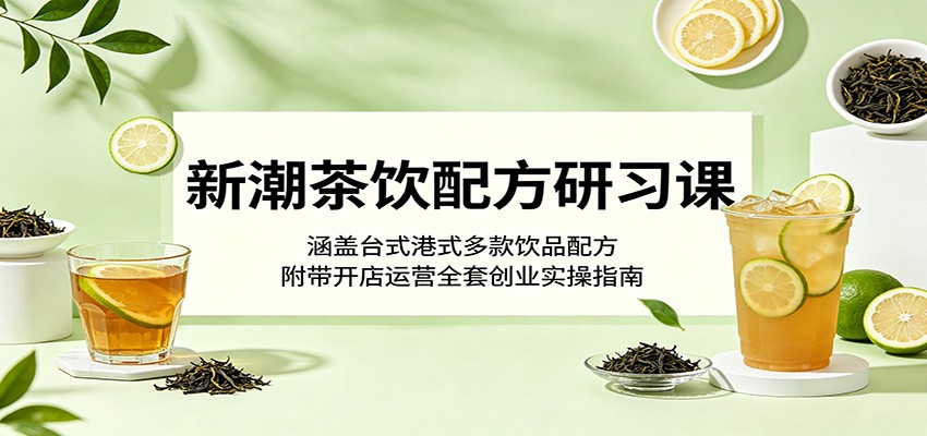 新潮茶饮配方研习课：涵盖台式港式多款饮品配方，附带开店运营全套创业实操指南-AI学习资源网