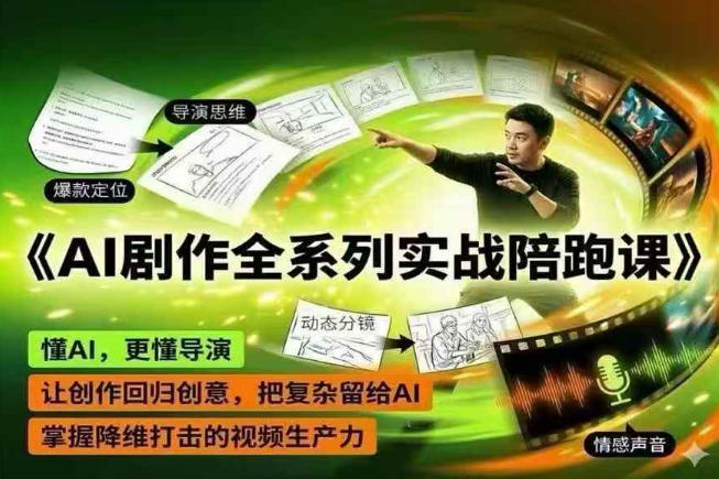 AI剧作全系列实战陪跑课，懂AI，更懂导演，让创作回归创意，把复杂留给AI，掌握降维打击的视频生产力-AI学习资源网