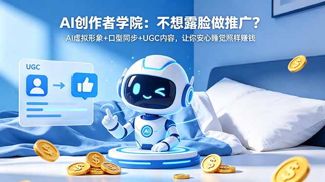 AI创作者学院:不想露脸做推广?AI虚拟形象+口型同步+UGC内容,让你安心睡觉照样赚钱-AI学习资源网