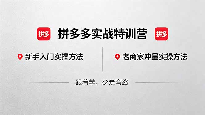 拼多多实战特训营(更新5月3-AI学习资源网