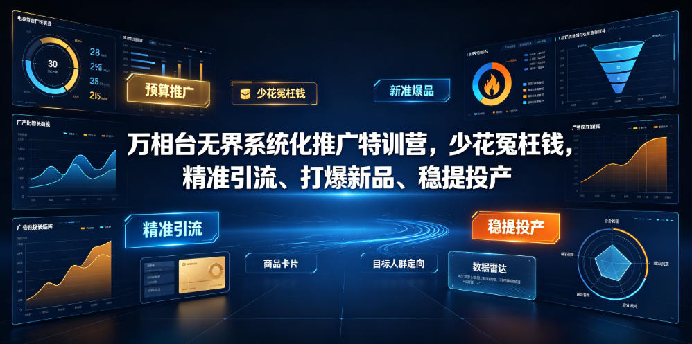 万相台无界系统化推广特训营VI0.0，少花冤枉钱，精准引流、打爆新品、稳提投产(全程录音+字幕)-AI学习资源网