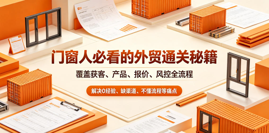 门窗人必看的外贸通关秘籍，块覆盖获客、产品、报价、风控全流程，解决0经验、缺渠道、不懂流程等痛点-AI学习资源网