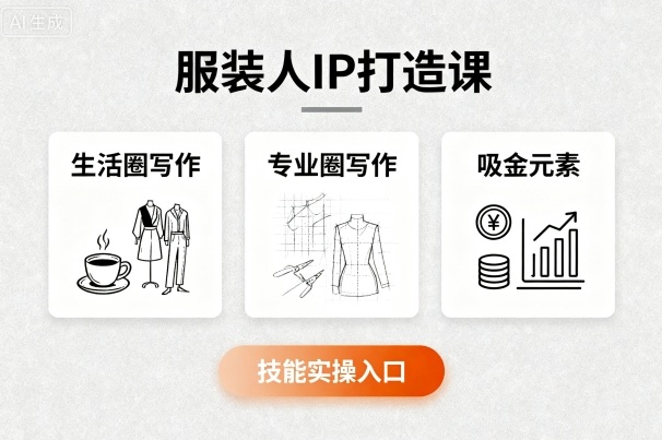 服装人IP打造课，文案创富+生活圈写作+专业圈写作+服装人专属+吸金元素+技能实操-AI学习资源网