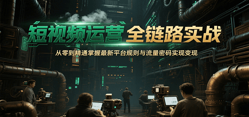 短视频运营全链路实战，从零到精通掌握最新平台规则与流量密码实现变现-AI学习资源网