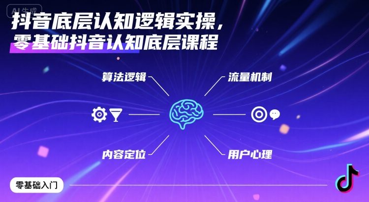 抖音底层认知逻辑实操，零基础抖音认知底层课程-AI学习资源网