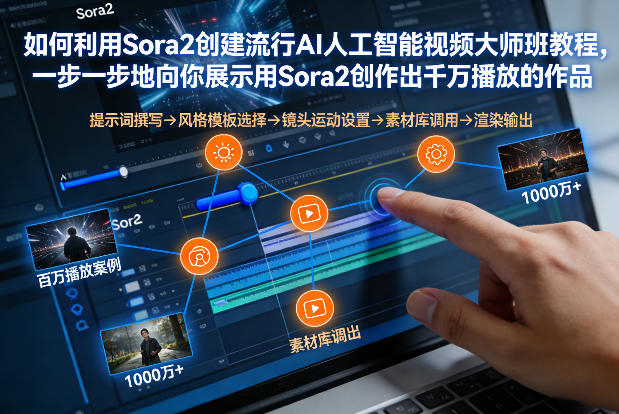 如何利用Sora2创建流行AI人工智能视频大师班，一步一步地向你展示用Sora2创作出千万播放的作品-AI学习资源网