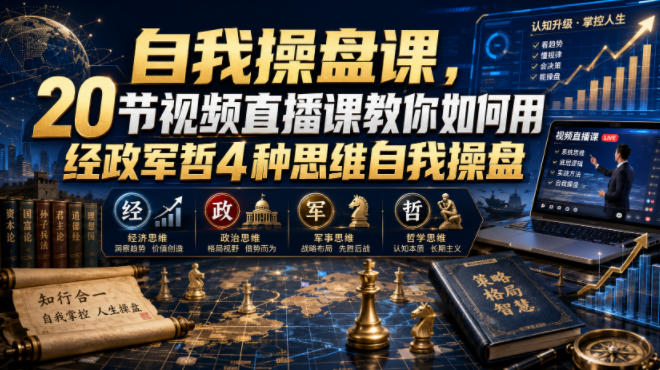 自我操盘课，20节视频直播课教你如何用经政军哲4种思维自我操盘-AI学习资源网