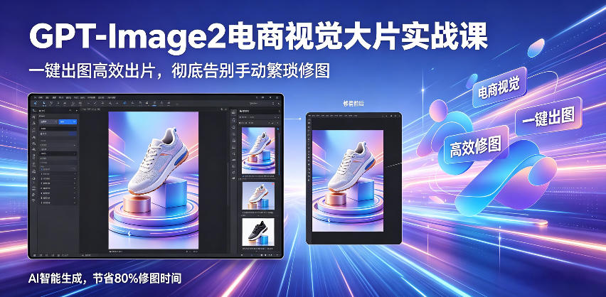 GPT-Image2电商视觉大片实战课，一键出图高效出片，彻底告别手动繁琐修图(更新)-AI学习资源网