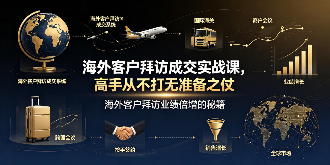 海外客户拜访成交实战课，高手从不打无准备之仗，海外客户拜访业绩倍增的秘籍-AI学习资源网