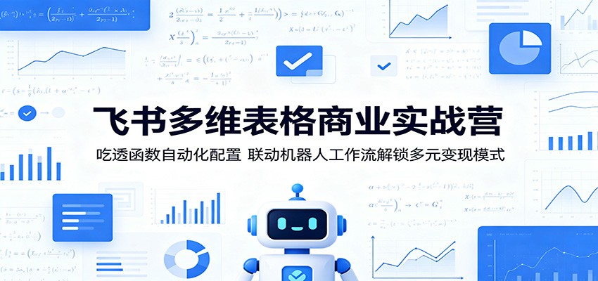 飞书多维表格商业实战营:吃透函数自动化配置,联动机器人工作流解锁多元变现模式-AI学习资源网
