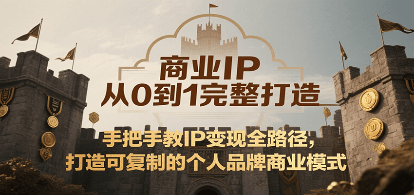 商业IP从0到1完整打造，手把手教IP变现全路径，打造可复制的个人品牌商业模式-AI学习资源网