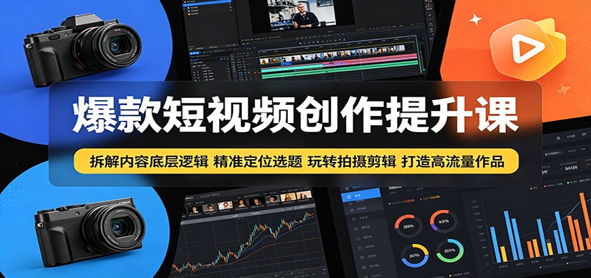 爆款短视频创作提升课：拆解内容底层逻辑，精准定位选题玩转拍摄剪辑打造高流量作品-AI学习资源网