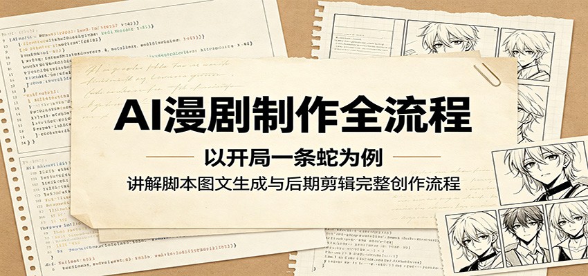 AI漫剧制作全流程：以开局一条蛇为例，讲解脚本图文生成与后期剪辑完整创作流程-AI学习资源网