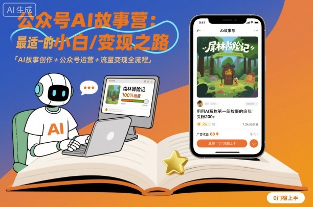 公众号ai故事营，最适合小白的自媒体变现之路-AI学习资源网