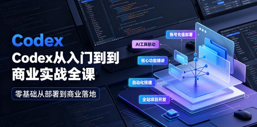Codex从入门到商业实战全课|账号充值部署、AI工具联动、核心功能精讲、自动化搭建、全站项目开发零基础教程-AI学习资源网