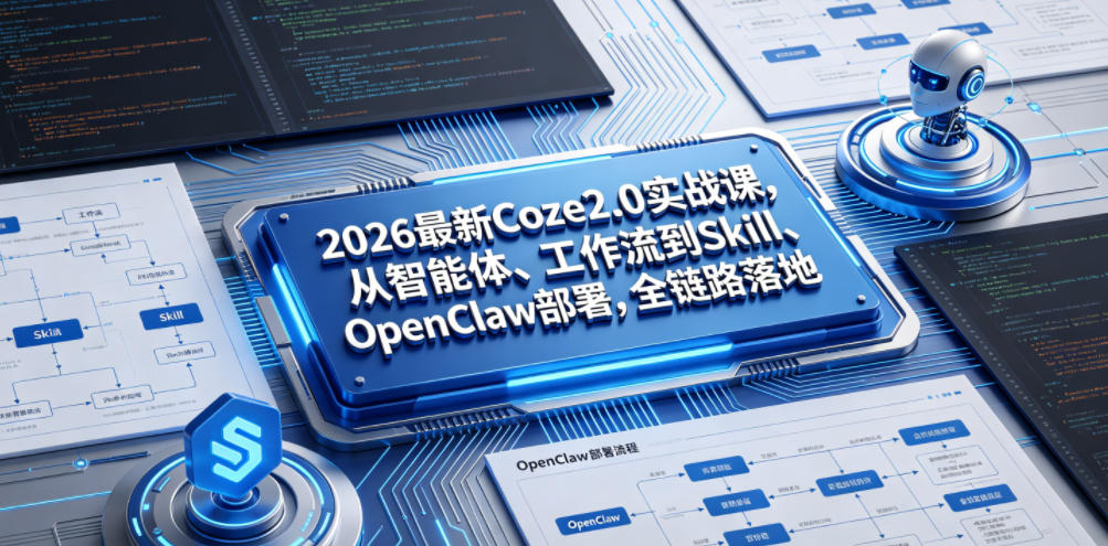 2026最新Coze2.0实战课，从智能体、工作流到Skill、OpenClaw部署，全链路落地-AI学习资源网