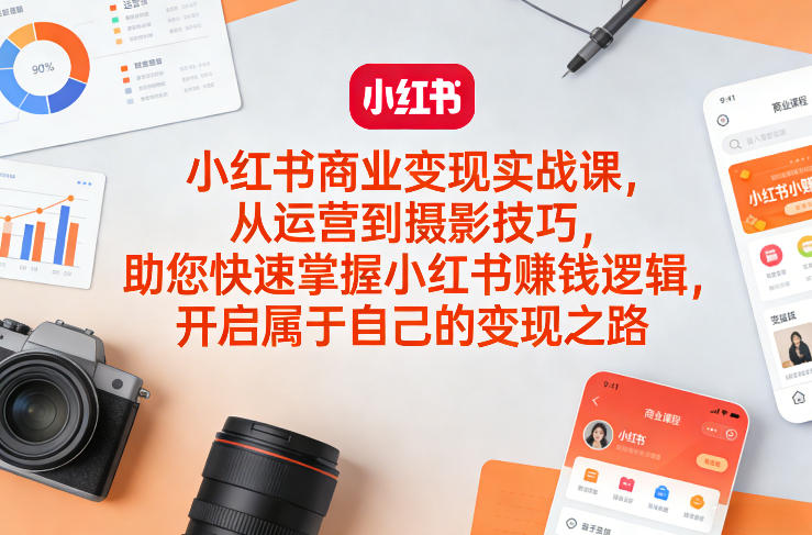小红书商业变现实战课,从运营到摄影技巧,助您快速掌握小红书賺钱逻辑,开启属于自己的变现之路-AI学习资源网