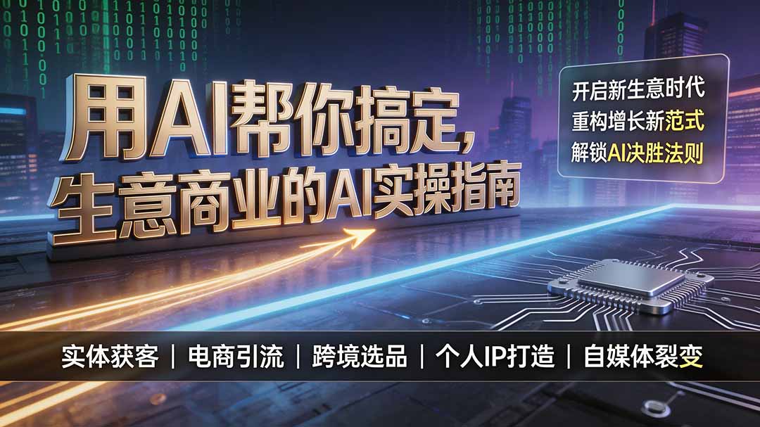用AI帮你搞定，生意商业的AI实操指南，开启新生意时代，重构增长新范式，解锁AI时代决胜法则-AI学习资源网