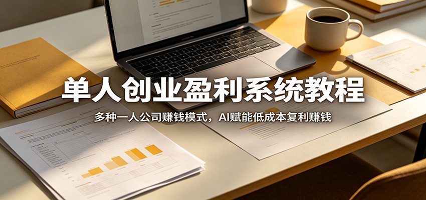 单人创业盈利系统教程：多种一人公司赚钱模式，AI赋能低成本复利赚钱-AI学习资源网