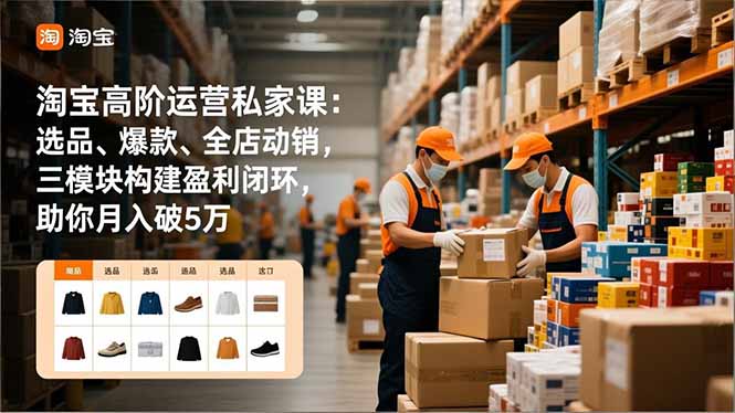 淘宝高阶运营私家课：选品、爆款、全店动销，三模块构建盈利闭环，助你月入破5万(更新12月-AI学习资源网