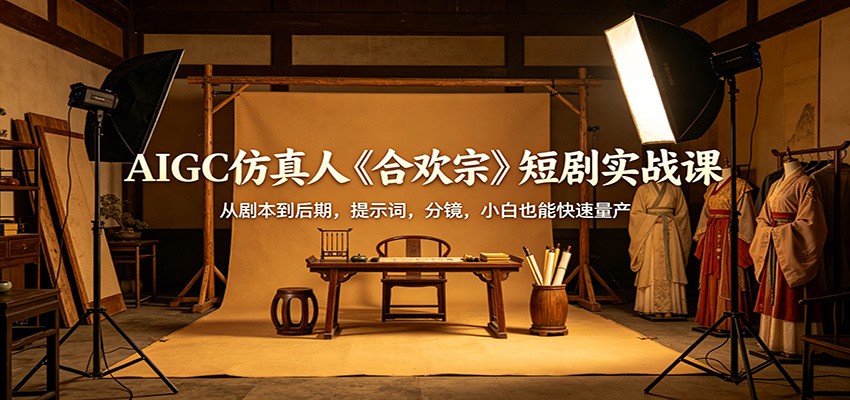 AIGC仿真人《合欢宗》短剧实战课：从剧本到后期，提示词，分镜，小白也能快速量产-AI学习资源网