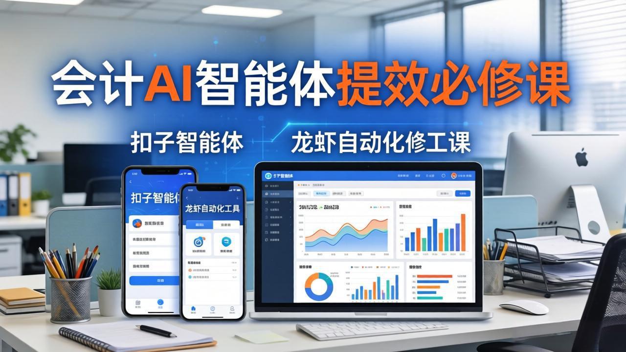财务会计AI智能体提效必修课：扣子智能体+龙虾自动化+报表分析，一站式提升财务工作效率-AI学习资源网
