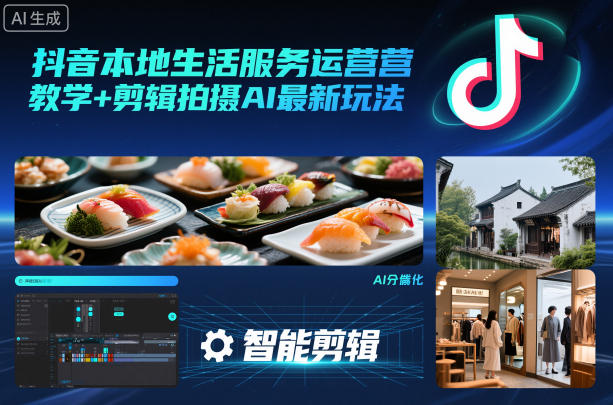 抖音本地生活服务运营教学+剪辑拍摄AI最新玩法-AI学习资源网