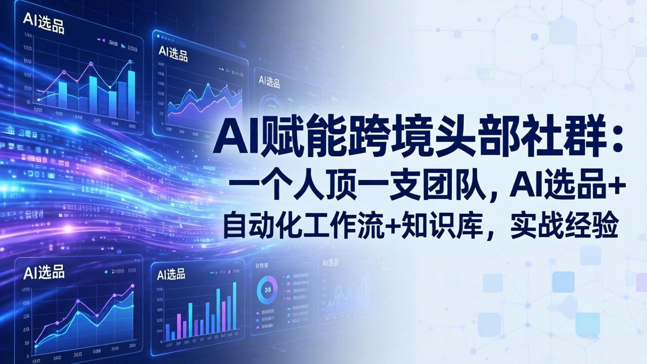 AI赋能跨境头部社群:一个人顶一支团队,AI选品+自动化工作流+知识库,实战经验-更新3月-AI学习资源网