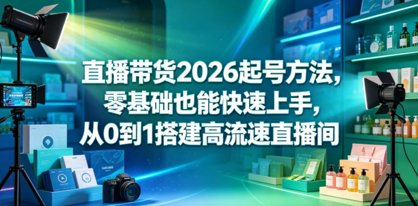 直播带货2026起号方法,零基础也能快速上手,从0到1搭建高流速直播间-AI学习资源网
