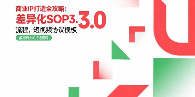 商业IP打造全攻略：差异化SOP3.0流程，短视频协议模板，婚恋项目实战案例-AI学习资源网