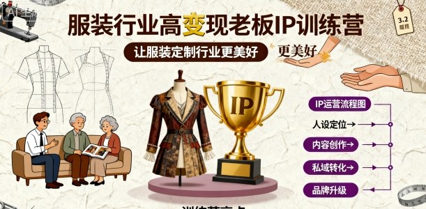 服装行业高变现老板IP训练营，让服装定制行业更美好-AI学习资源网