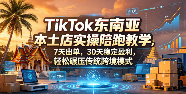 TikTok东南亚本土店实操陪跑教学,7天出单,30天稳定盈利,轻松碾压传统跨境模式(更新0516)-AI学习资源网