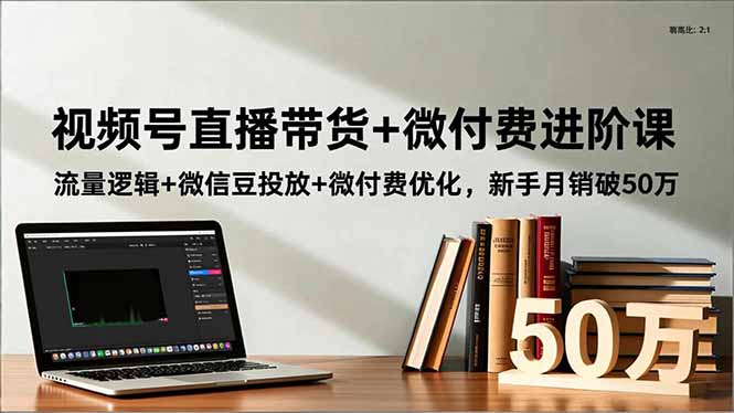 视频号直播带货+微付费进阶课：流量逻辑+微信豆投放+微付费优化，新手月销破50万-AI学习资源网