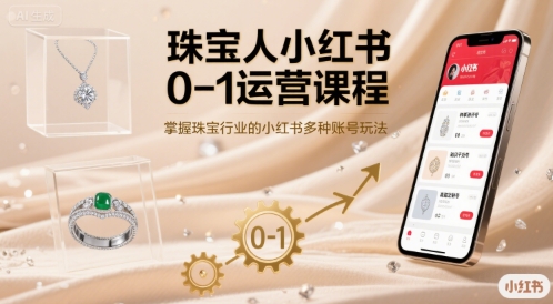 珠宝人小红书0-1运营课程，掌握珠宝行业的小红书多种账号玩法-AI学习资源网