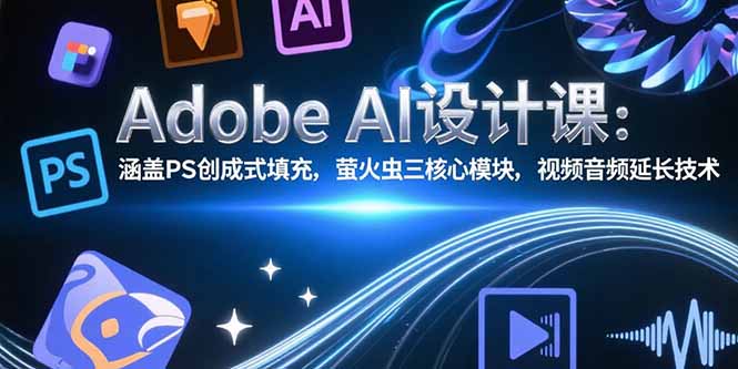 Adobe AI设计课：涵盖PS创成式填充，萤火虫三核心模块，视频音频延长技术-AI学习资源网