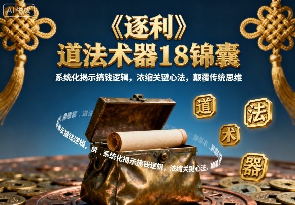 《逐利》道法术器18锦囊，系统化揭示搞钱逻辑，浓缩关键心法，颠覆传统思维-AI学习资源网