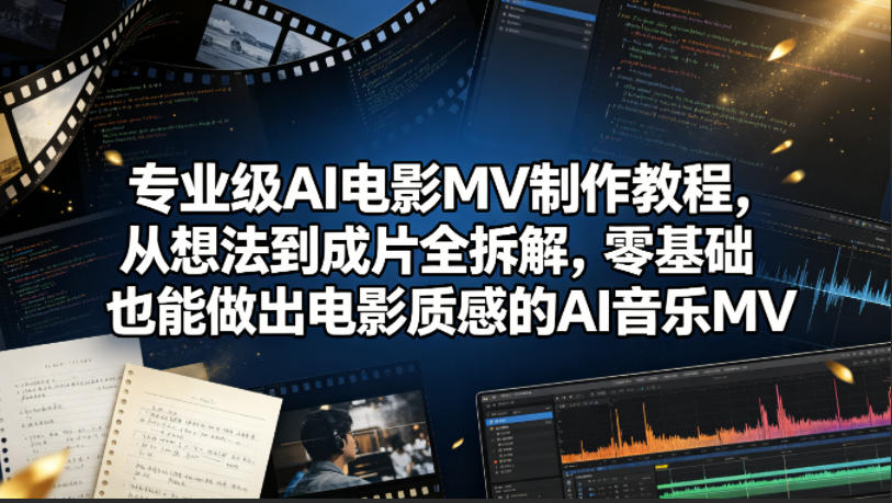专业级AI电影MV制作教程，从想法到成片全拆解，零基础也能做出电影质感的AI音乐MV-AI学习资源网