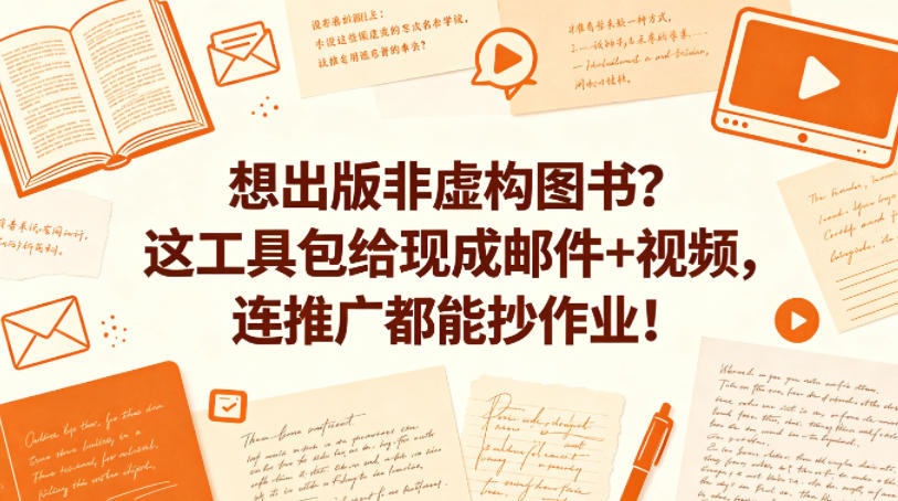 想出版非虚构图书？这工具包给现成邮件+视频，连推广都能抄作业！【原创双语字幕】-AI学习资源网