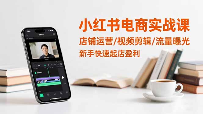 小红书电商实战课：店铺运营/视频剪辑/流量曝光，新手快速起店盈利-AI学习资源网